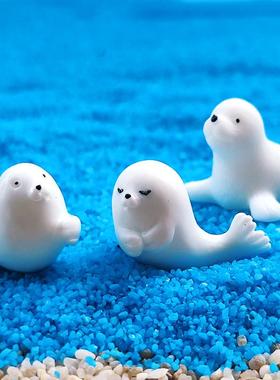 海豚海豹小动物小摆件微景观鱼缸海洋装饰品工艺园艺树脂儿童造景