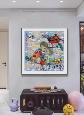 保持纯真潮流版画刘颖离别之日新启卡通客厅装饰画卧室网红挂画