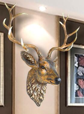 欧式人气创意复古仿壁真树脂动物头墙鹿饰面挂家ZJ32042居工艺品