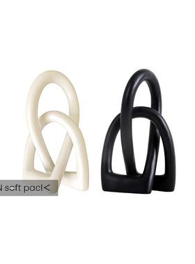 简约拱形莫比乌斯结创意几何摆件桌面书房柜软装双环抽象家居饰品