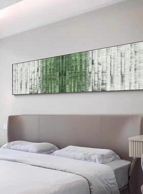 轻奢抽象绿色客厅挂画横版沙发背景墙装饰画现简约卧室床头壁画