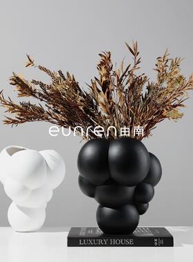 ins北欧泡沫云花器花瓶创意家居插干花树脂工艺品摆件样板房装饰