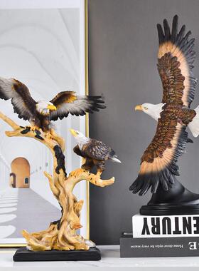大号仿真老鹰雄鹰摆件树脂装饰家居客厅酒柜玄关办公室工艺品