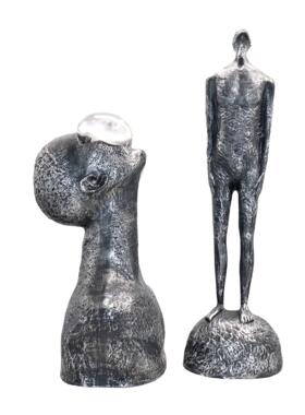 家居装饰玄关人物树脂雕塑样板房水滴落地摆件现代简约雕塑摆件