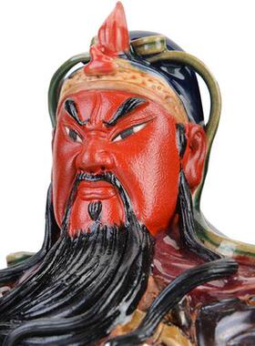 极速石湾陶瓷关公摆柜供奉关二爷摆件武财神招财关帝客厅工艺礼品