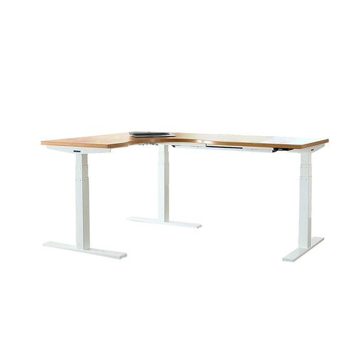 L型升降桌电动转角桌ins电脑桌简约现代实木多层板办公书桌家用 - 图3