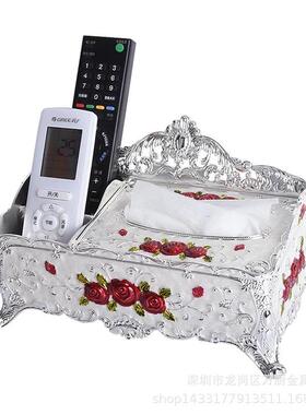 锌金高档抽纸巾盒欧式KTV纸盒合居金属家客多功能皇厅装饰纸抽盒