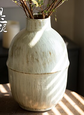 好货白色陶瓷花瓶侘寂ins风插花器简约插花瓶干花瓶客厅轻奢装饰