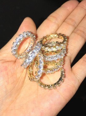 4MM 1 Row Solitaire Tennis Mens Ring Copper Charm Gold