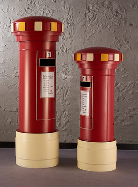 复古邮筒铁艺信箱模型酒吧咖啡馆摆件商场饭厅间布置摆设装