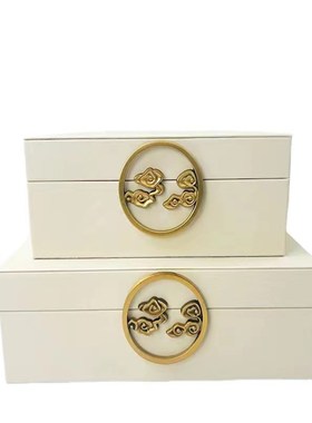 样板间收纳盒新中式家居首饰盒软装饰品盒桌面装饰盒木质摆件