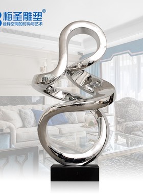 酒店电镀装饰品桌面艺术品摆件大堂软装饰品办公室摆饰雕塑