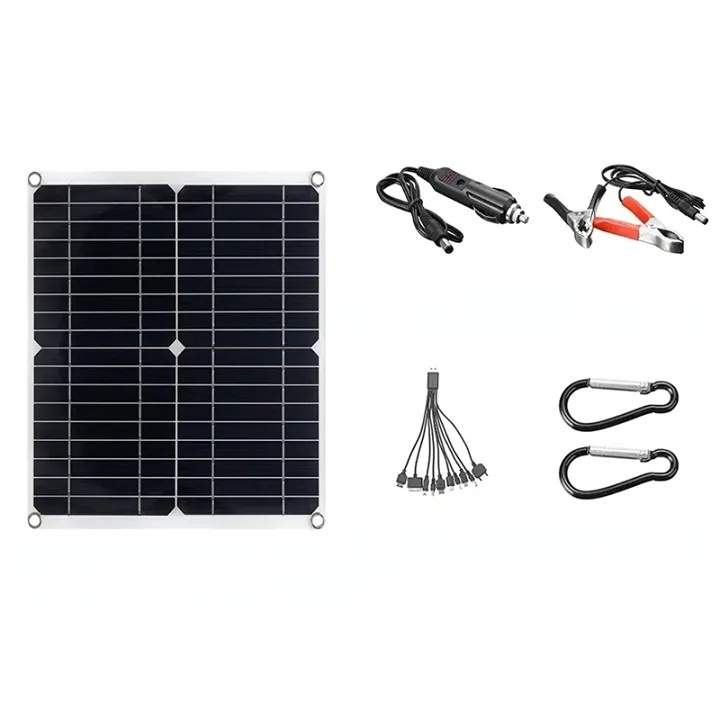 太阳能电池板移动电池组连接套件户外电源充电带太阳能控制器组 - 图0