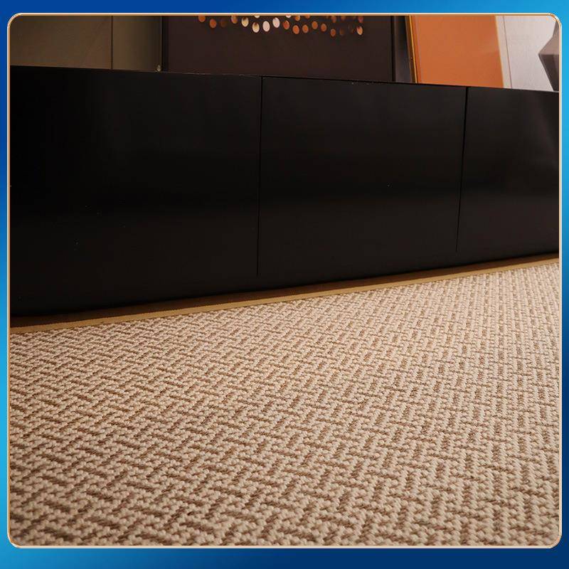 华峰羊毛地毯客厅茶几卧室满铺纯色地垫进口日系极简素色高级 - 图0