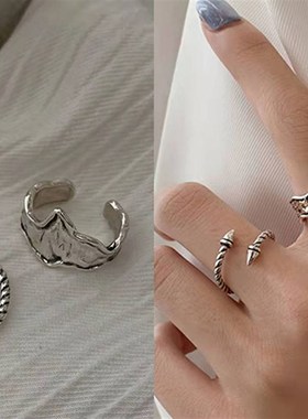 极速MM泰银色女开口戒指钱多多一辈子有钱花箭头心形紧箍咒笑脸交