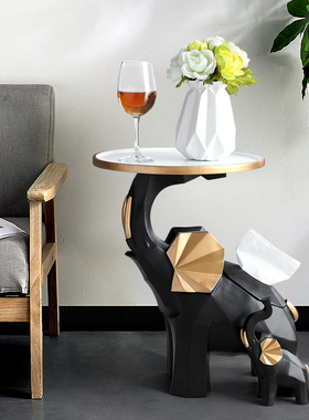 大象落地摆件北欧轻奢客厅电视柜沙发边大型多功能收纳纸巾盒摆设