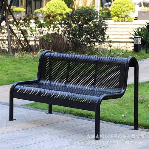 户外园长公椅篮场金属室外长条凳铁艺小广场双人防区水防球LC-021 - 图0