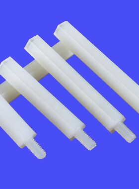 六角单头尼龙隔离柱M3长度32-45mm国标阴阳螺柱塑胶间隔柱螺丝
