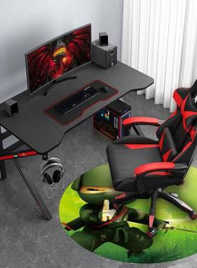 地毯圆形电脑椅地垫客厅卧室转椅保护垫子书房家用椅子电竞椅脚垫