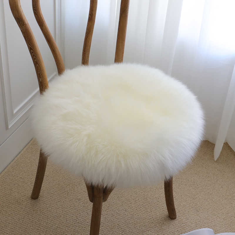 小沙纯羊毛皮圆形坐垫地毯羊毛椅垫羊毛沙发垫蒲团坐垫椅子垫方垫 - 图0