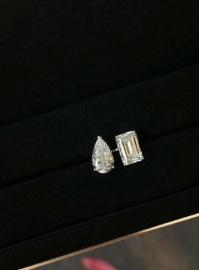 纯银水滴戒指女小众设计几何设计