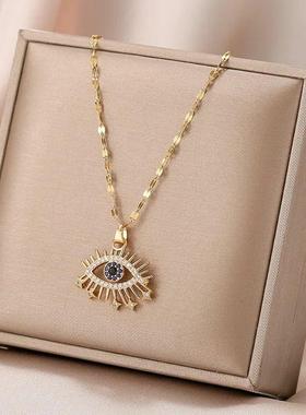 women necklace 24 gold stainless steel pendant chain jewelry