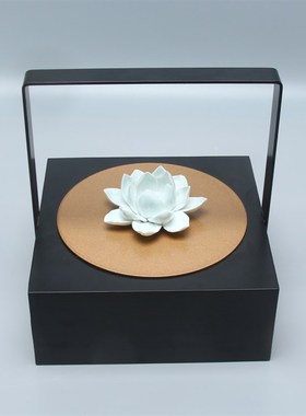 新中式铁艺提盒样板房摆件酒店金属装饰品家居客厅书房创意摆设