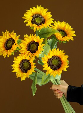好货向日葵仿真花太阳花手捧花插花餐桌装饰摆件假花春游野餐拍照