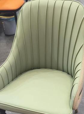 奶油绿家用餐椅靠背电脑椅化妆桌软包化妆椅售楼处样板间洽谈椅