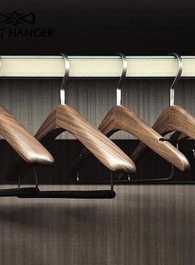 黑胡桃实木衣架衣柜衣帽间样板间原木木质衣撑