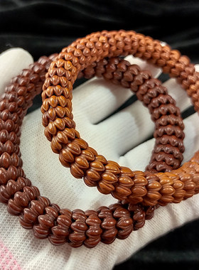 极速紫金鼠莲花手串桃核雕刻聚宝盆佛珠手持男女款菩提子手链招财