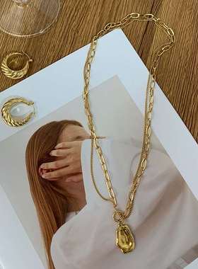 Cold wind fashionable temperament double metal titanium stee