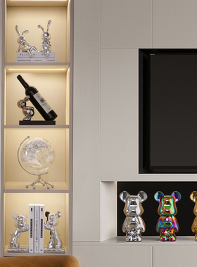 暴力熊酒柜摆件轻奢高档客厅家居电视餐边柜装饰品高级感玄关摆设