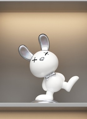 现代简约客厅电视柜旁酒柜兔子摆件桌面高级感套装房间书柜装饰品