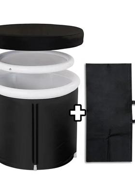 冰浴桶加厚大人家用泡澡桶成人折叠浴桶带盖