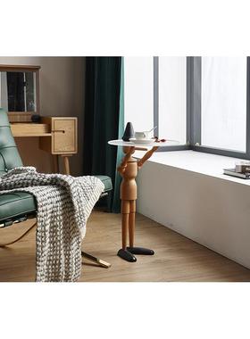 网红匹诺曹木偶北欧创意个性茶几卡通小桌子红色原木色