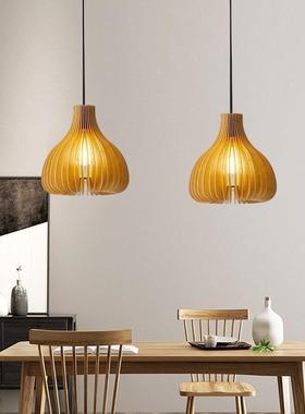 日式复古装饰实木雪梨吊灯小客厅饭厅餐厅卧室创意个性网红餐吊灯