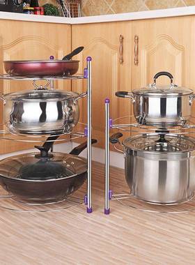 放锅架子厨房置物架锅具收纳架锅架多层落地台面家用多功能厨黄一