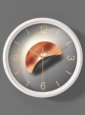 简约现代创意挂钟时尚轻奢客厅LED智能感应钟表静音时钟装饰