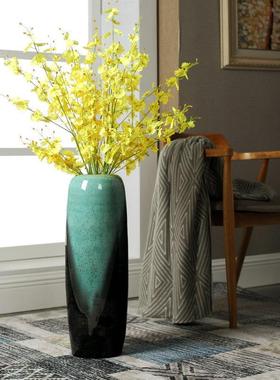 时尚落地花瓶家居装饰品陶瓷干花欧式工艺品现代简约摆件手工