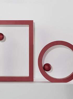 带球方形与圆圈摆件北欧现代简约家居客厅样板房酒店艺术几何饰品