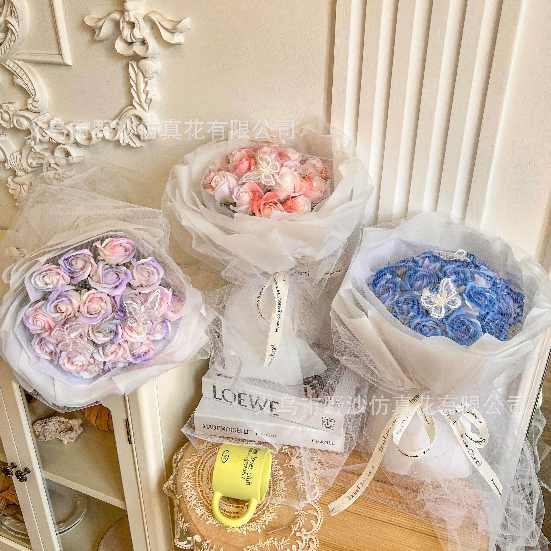 仿真花节xzh033-韩式七成品花束夕乌梅子酱玫瑰生香皂花教师日礼,淘宝优惠券,粉丝福利购,淘宝优惠卷