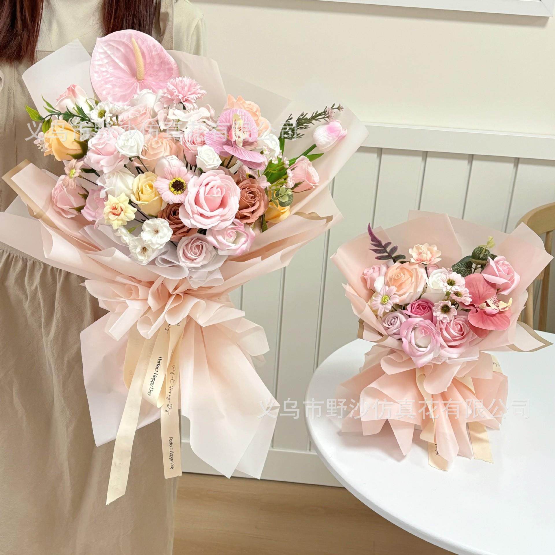 仿真花节xzh033-韩式七成品花束夕乌梅子酱玫瑰生香皂花教师日礼,淘宝优惠券,粉丝福利购,淘宝优惠卷