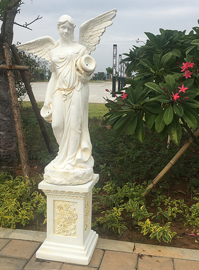 欧式大件落地仕女精品雕塑水池喷泉软装工艺品摆件花园景观装饰品