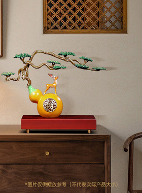 速发福禄长青铜葫芦装件招财客厅入户玄关酒柜摆气大饰乔迁礼品