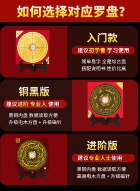速发罗盘高精业摆件专度黄铜综南指合针三元三合大盘初