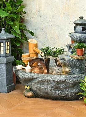 假山瀑布循环水摆件流水喷泉风水轮室内水景鱼池露台庭院景观造景