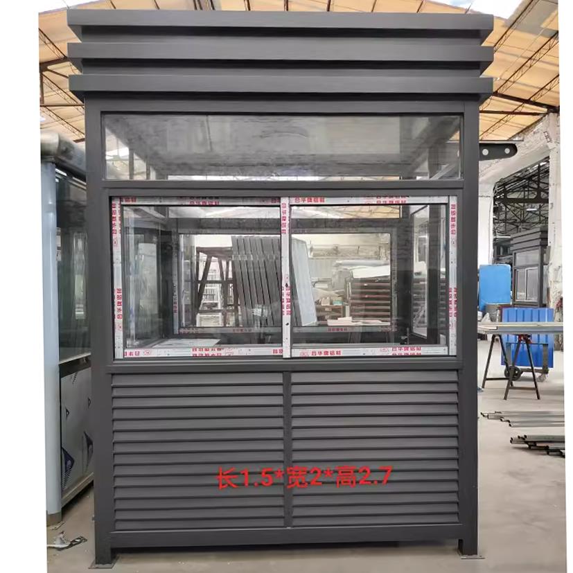 广东广州四柱钢结构岗亭方角保安亭停车场收费亭小区门卫室值班室 - 图1