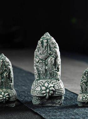 风水摆件家居吉祥物国风龟驼碑霸下赑屃横梁压顶化解泰山石小物件