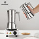 Juego de cafetera moka de acero inoxidable para uso doméstico
